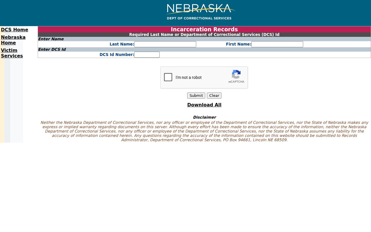 NDCS inmate search for Platte County criminal history research