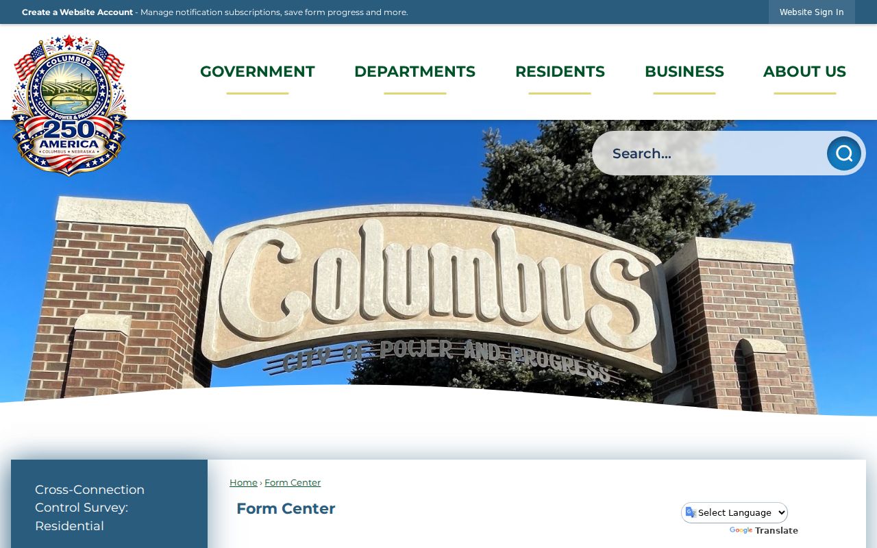 Columbus criminal record police form center
