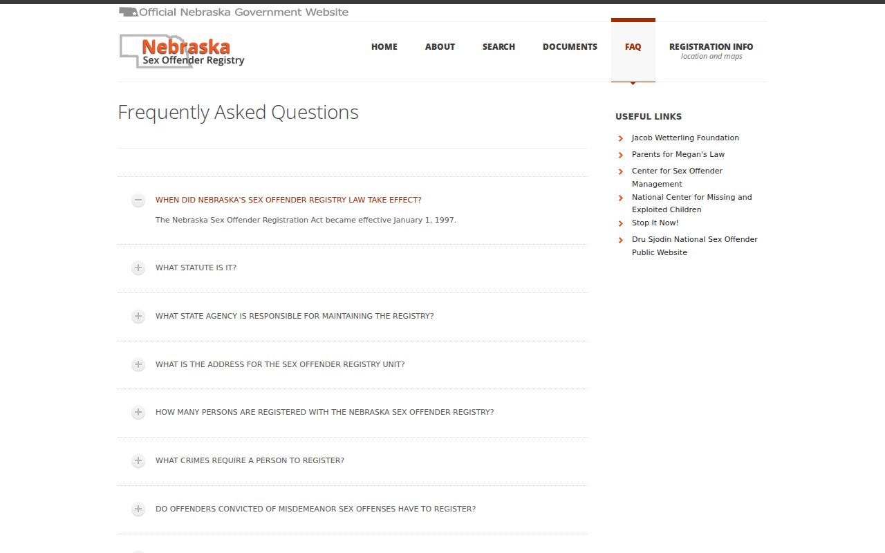 Platte County sex offender check Nebraska registry FAQ