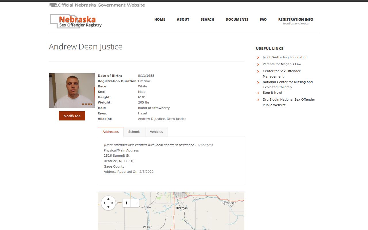 Platte County sex offender check public profile field layout